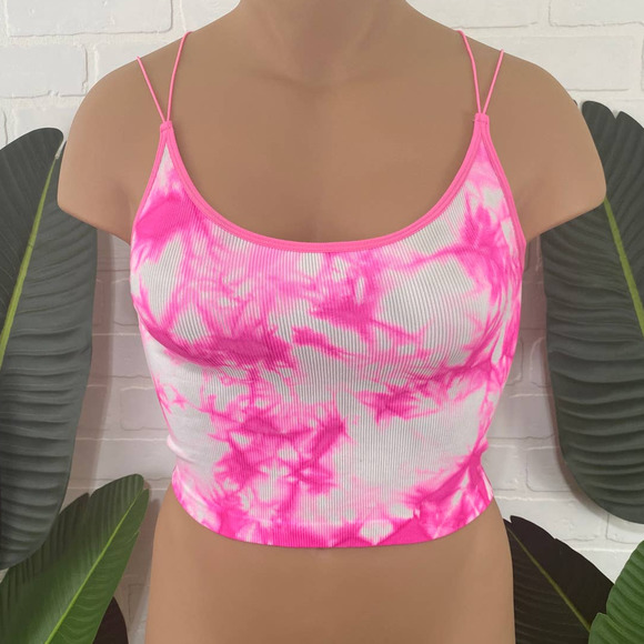 Target | Tops | Target Hot Pink Tie Dye Crop Top Tank Top | Poshmark